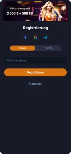 VoxCasino register