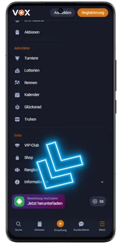 VOX Casino APK Installation auf Android
